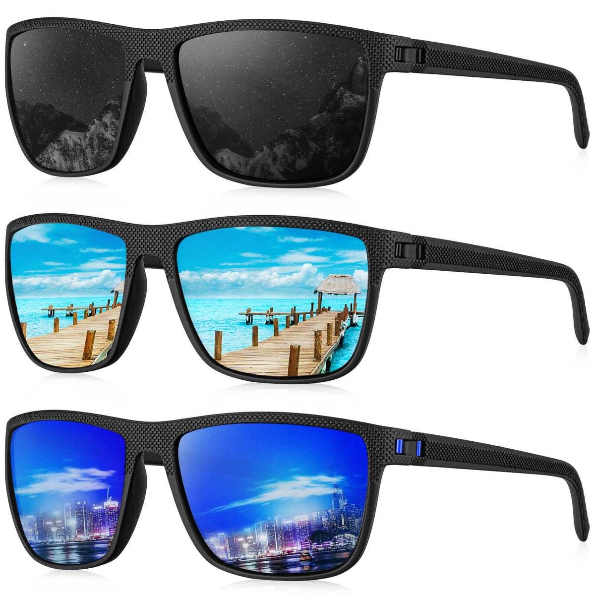 Classic Rectangle Sunglasses S45-1-3-4