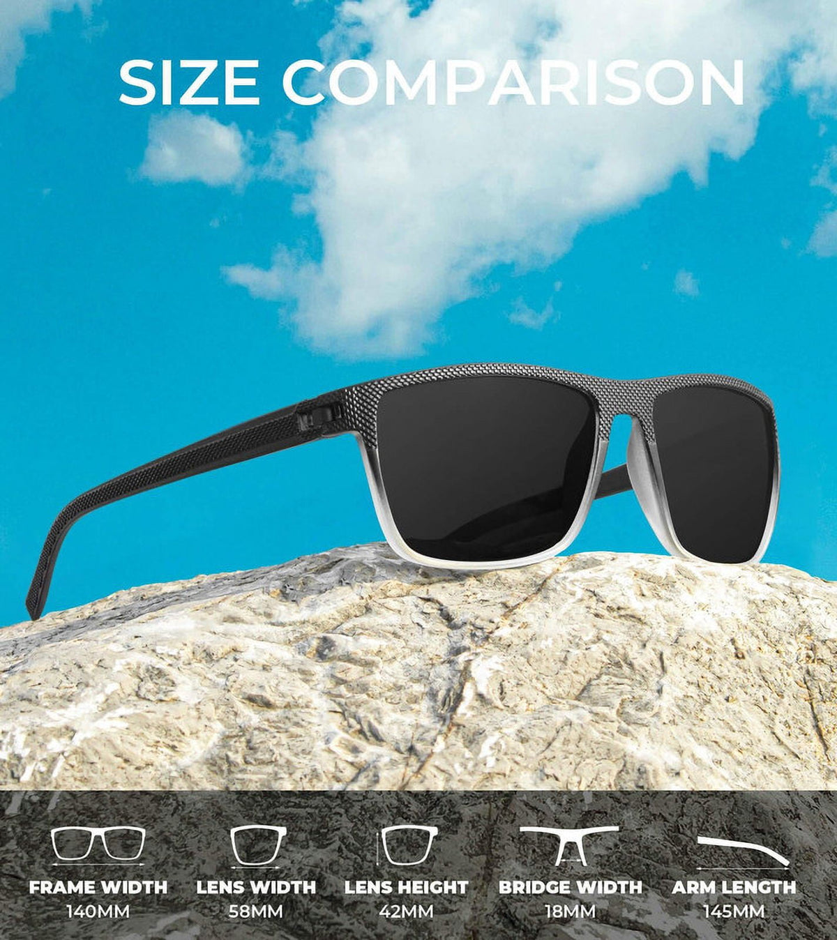 KALIYADI Polarized Sunglasses Men,Lightweight Mens Sunglasses Polarized UV Protection Driving Fishing Golf WMKAS45-37-38-40