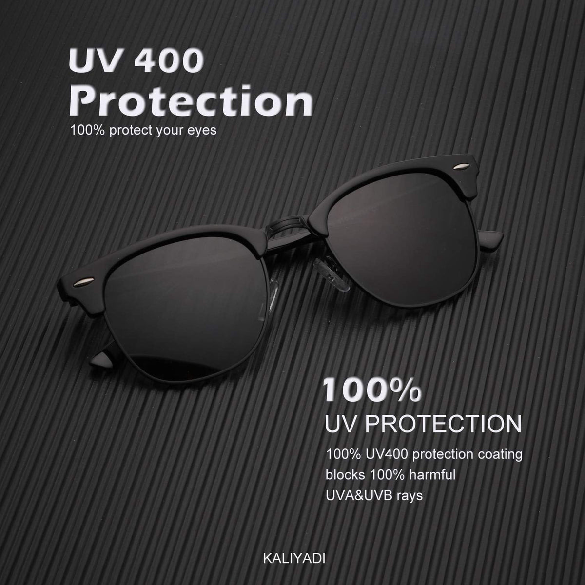 KALIYADI Polarized Sunglasses Trendy Stylish Half-frame Sun Glasses for Men Women Driving Sun glasses UV Blocking WMKAS23-3-4-5