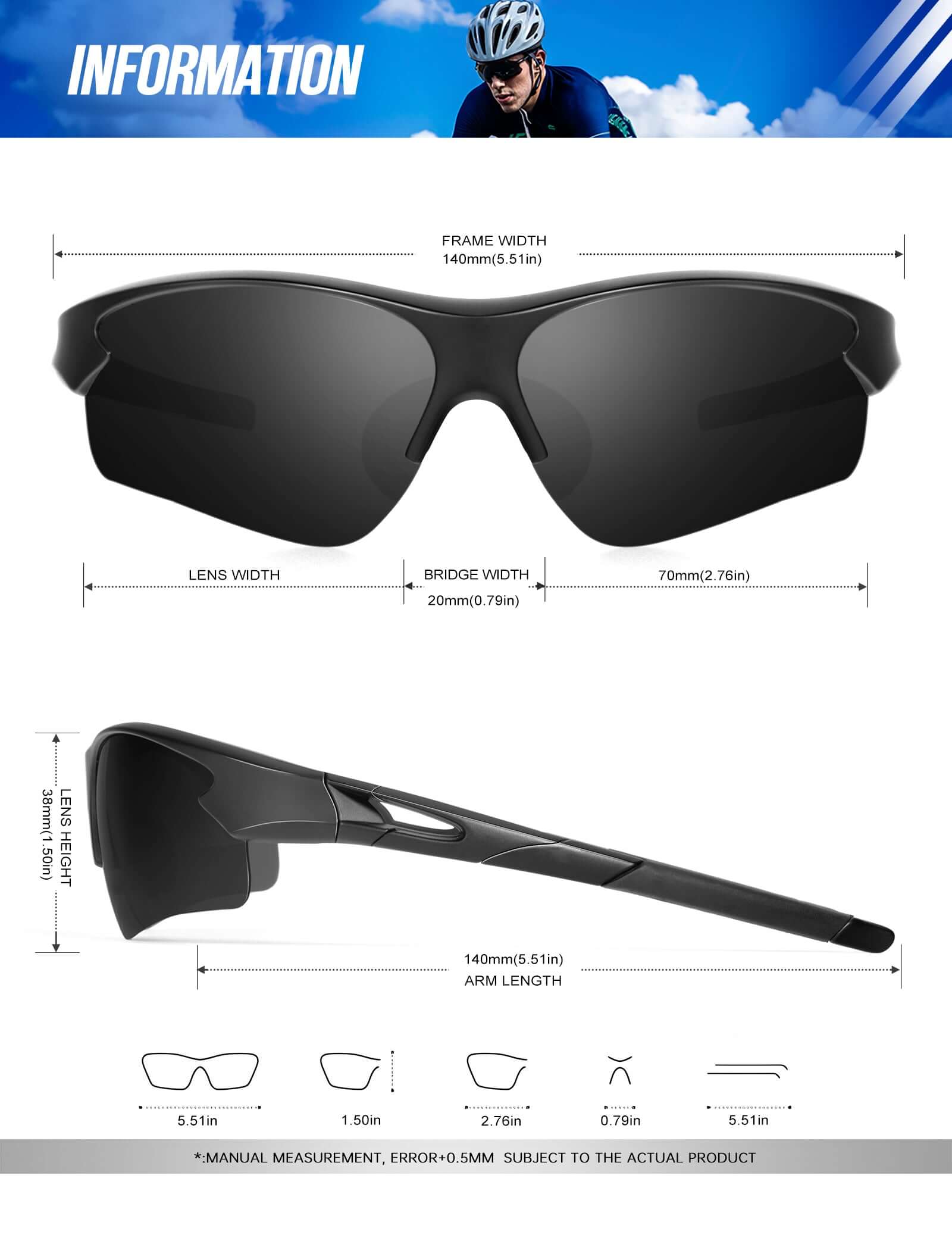 Sports sunglasses S61-1-1-1