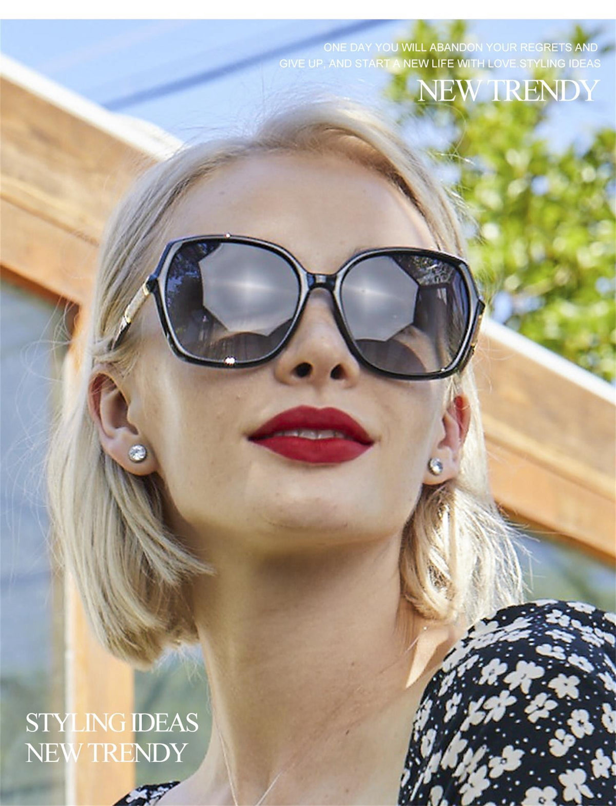 KALIYADI Women's Oversized Sunglasses Retro Polarized Sun Glasses with UV Protection for Women WMKAS37-3