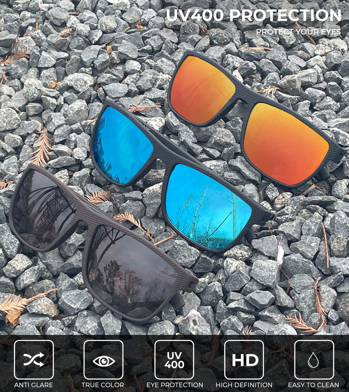 Classic Rectangle Sunglasses S45-3-6-10