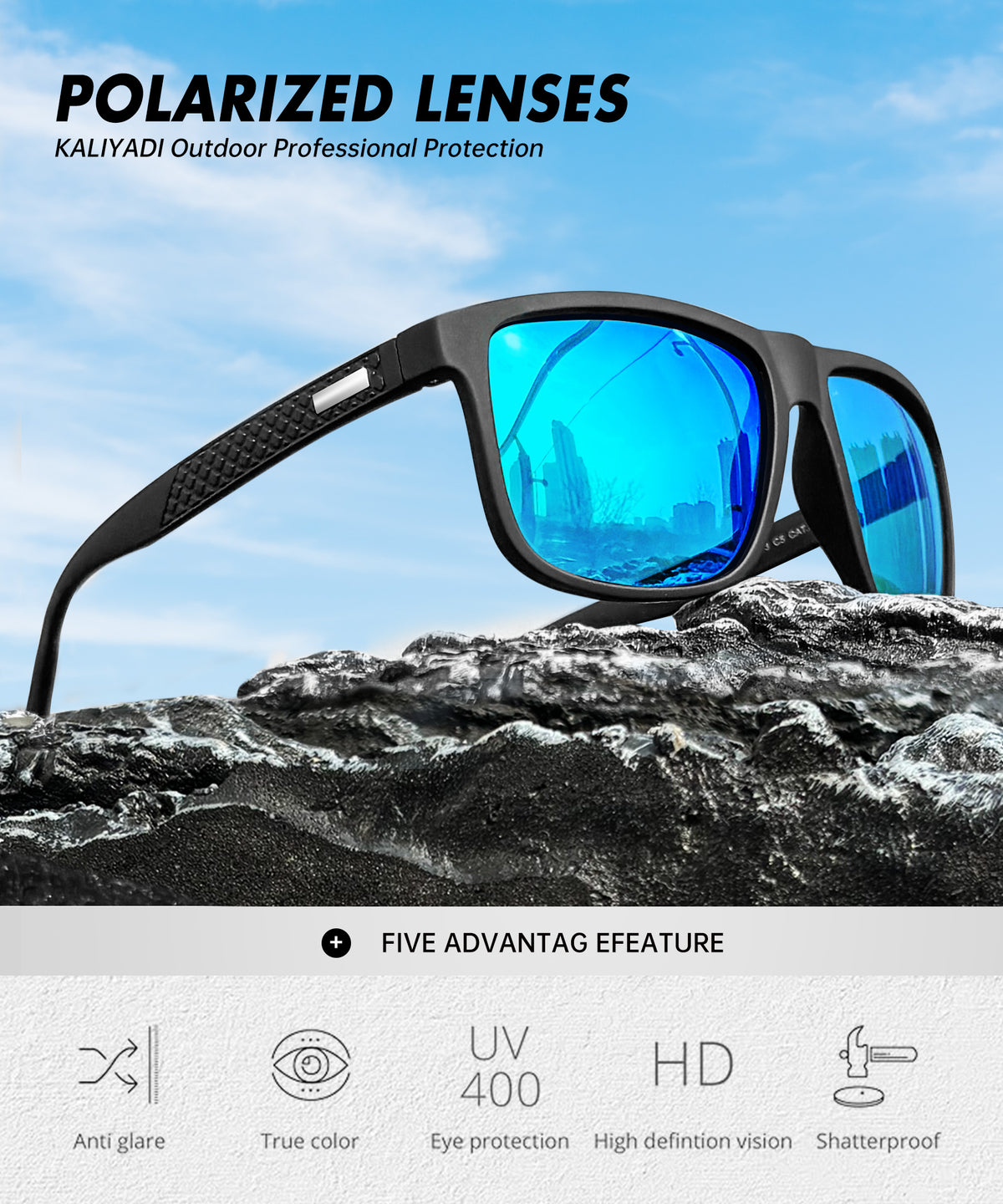 Polarized-Sunglasses Mens UV Protection Unisex Driving Fishing Golf S13-1-3-6