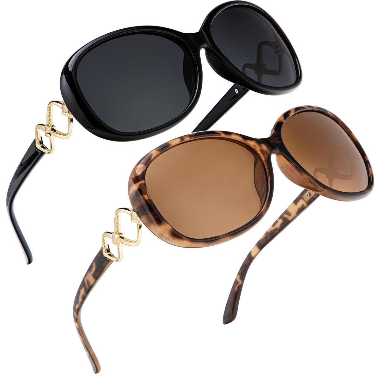 KALIYADI Polarized Sunglasses for Women,Oversized Sun Glasses UV Blocking(WMKAS3703-1-3)