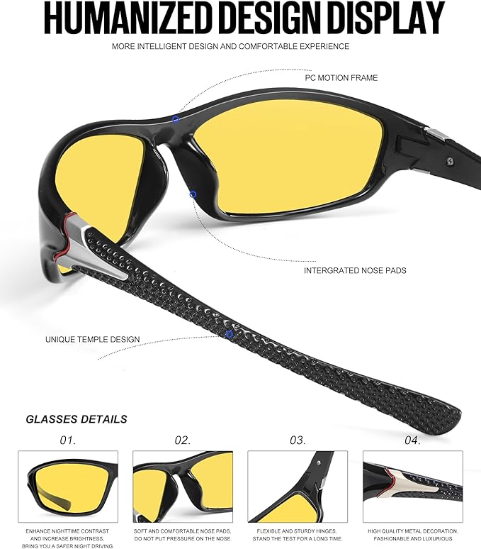 KALIYADI 4 Pack Polarized Sunglasses-Men Sports Sun-glasses: Mens Sunglasses UV Protection for Fishing Driving Cycling S64-10-10-10