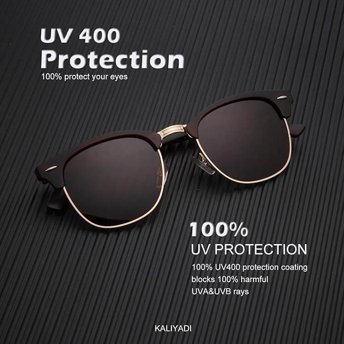 KALIYADI Polarized Sunglasses for Men and Women Semi-Rimless Frame Driving Sun glasses UV Blocking