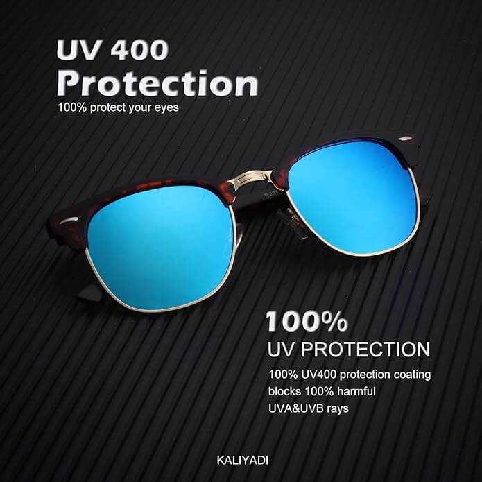 KALIYADI Polarized Sunglasses for Men and Women Semi-Rimless Frame Driving Sun glasses UV Blocking