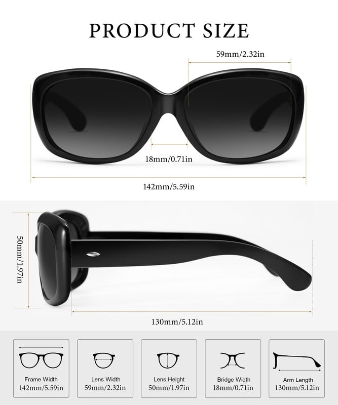 KALIYADI Women Sunglasses Polarized Sunglasses Trendy Retro Sun Glasses with UV Protection for Travel Driving 3 Pack WMKAS20-1-2-4