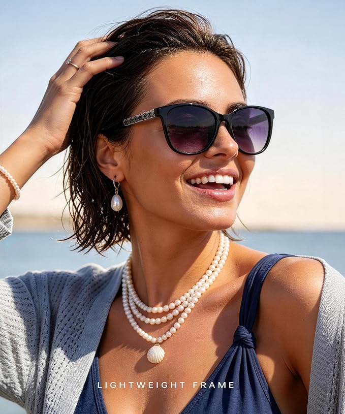 Visit the KALIYADI Store KALIYADI Sunglasses-Womens Polarized Womens Sunglasses: Retro Trendy Openwork Design Sun Glasses for Driving UV400 Protection KA319-5