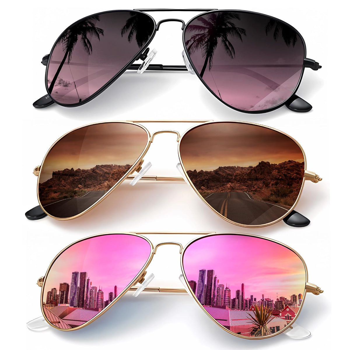KALIYADI Classic Aviator Sunglasses for Men Women Driving Sun glasses Polarized Lens UV Blocking(WMKAS24-4-5-7)