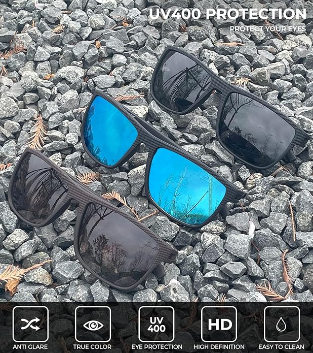 KALIYADI Polarized Sunglasses for Men, Lightweight Sun Glasses with UV Protection for Driving Fishing Golf S45-1-3-10