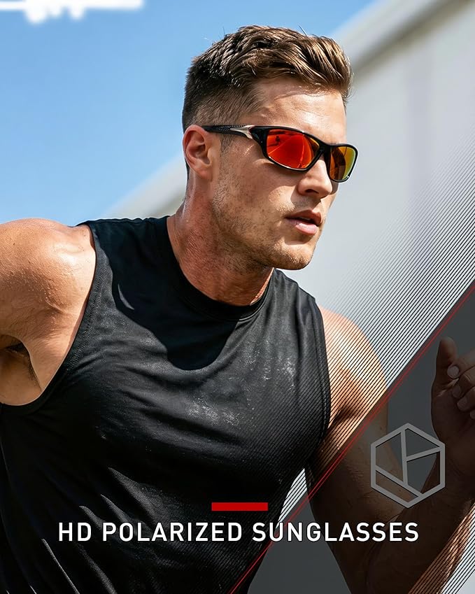 Click to see full view KALIYADI 4 Pack Polarized Sunglasses-Men Sports Sun-glasses: Mens Sunglasses UV Protection for Fishing Driving Cycling S64-1-3-4-5
