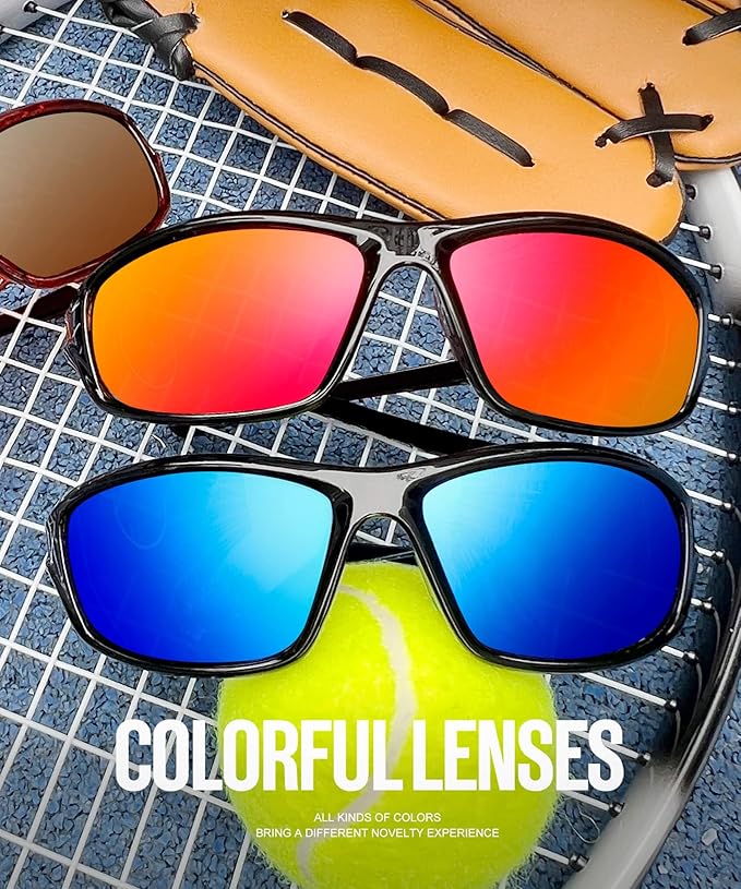 KALIYADI 4 Pack Polarized Sunglasses-Men Sports Sun-glasses: Mens Sunglasses UV Protection for Fishing Driving Cycling S64-1-3-4-6