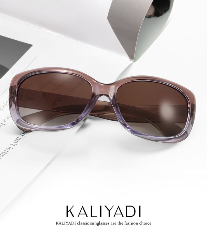 KALIYADI Women Sunglasses Polarized Sunglasses Trendy Retro Sun Glasses with UV Protection for Travel Driving WMKAS20-6