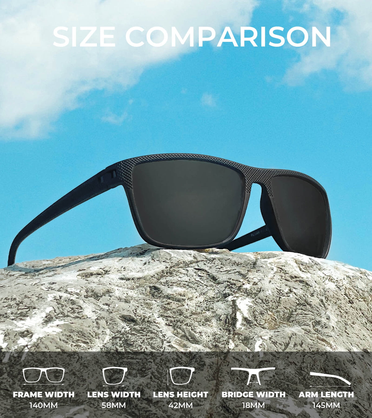 Polarized Sunglasses for Men Lightweight Sun Glasses with UV Protection Mens Sports Sunglasses for Golf Hiking Fishing Driving WMS45-1-1-1