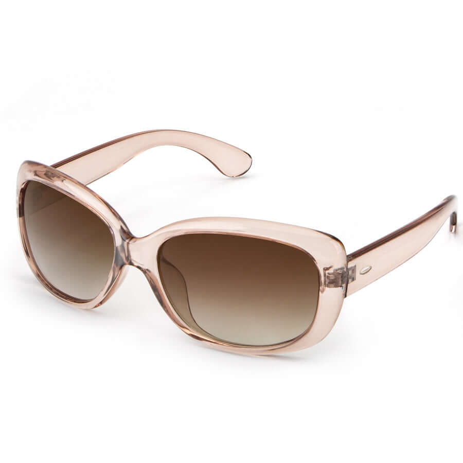Graceful Square Polarized Sunglasses (Crystal Brown Frame Brown Gradient Lens)