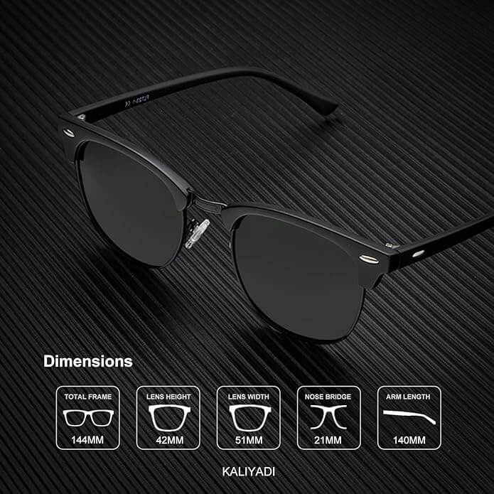 KALIYADI Polarized Sunglasses for Men and Women Semi-Rimless Frame Driving Sun glasses UV Blocking