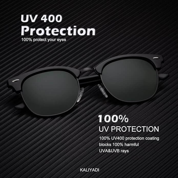 KALIYADI Polarized Sunglasses for Men and Women Semi-Rimless Frame Driving Sun glasses UV Blocking