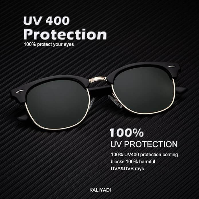 KALIYADI Polarized Sunglasses for Men and Women Semi-Rimless Frame Driving Sun glasses UV Blocking