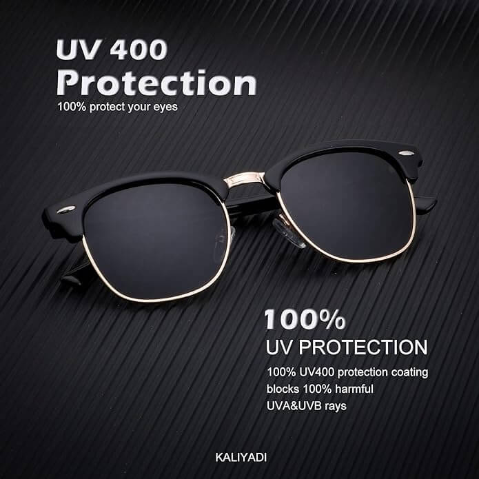 KALIYADI Polarized Sunglasses for Men and Women Semi-Rimless Frame Driving Sun glasses UV Blocking