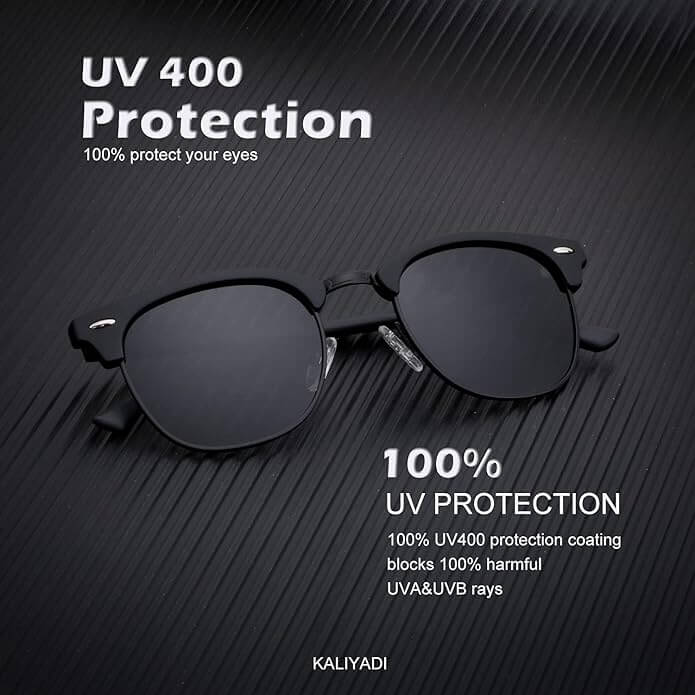 KALIYADI Polarized Sunglasses for Men and Women Semi-Rimless Frame Driving Sun glasses UV Blocking