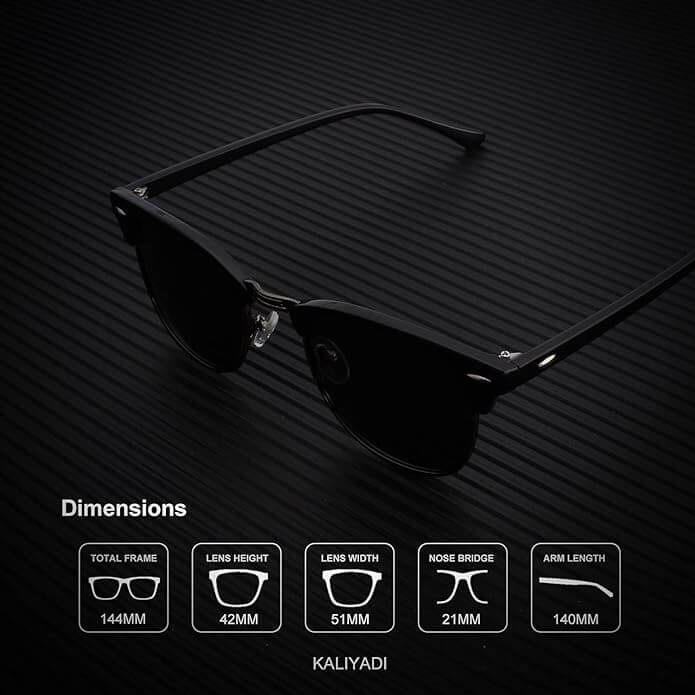 KALIYADI Polarized Sunglasses for Men and Women Semi-Rimless Frame Driving Sun glasses UV Blocking
