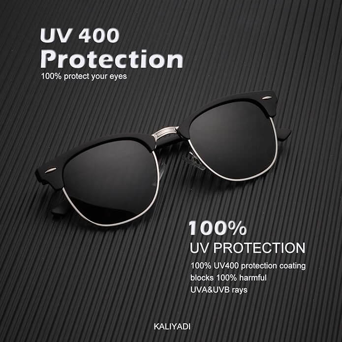 KALIYADI Polarized Sunglasses for Men and Women Semi-Rimless Frame Driving Sun glasses UV Blocking