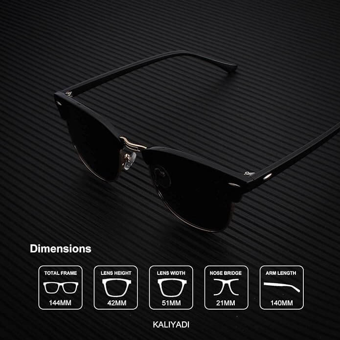 KALIYADI Polarized Sunglasses for Men and Women Semi-Rimless Frame Driving Sun glasses UV Blocking