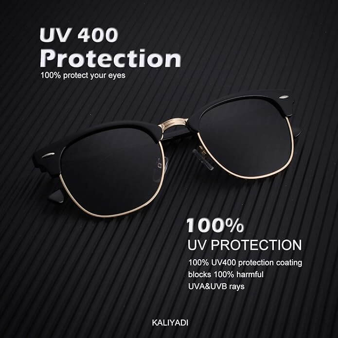 KALIYADI Polarized Sunglasses for Men and Women Semi-Rimless Frame Driving Sun glasses UV Blocking