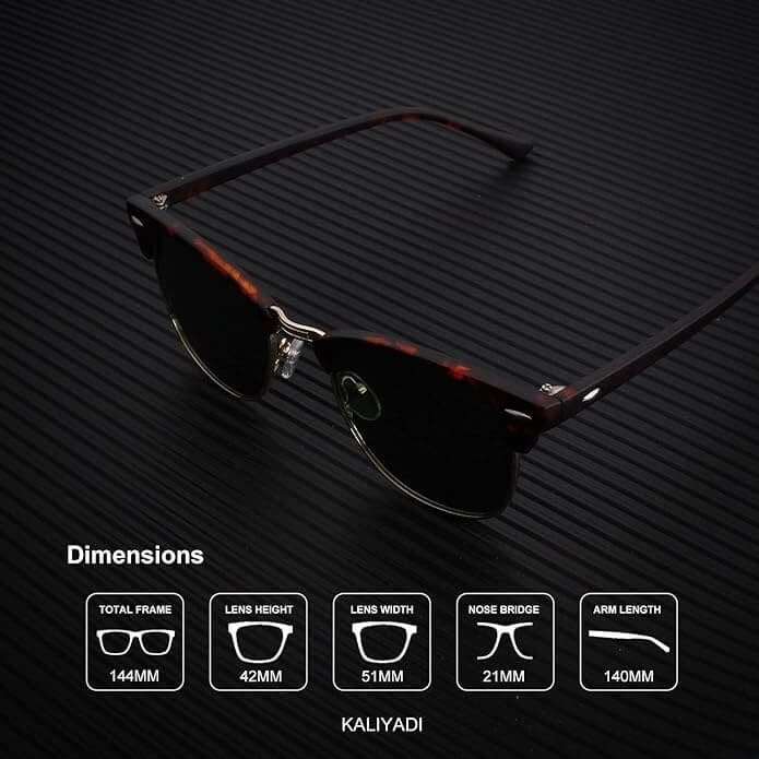 KALIYADI Polarized Sunglasses for Men and Women Semi-Rimless Frame Driving Sun glasses UV Blocking
