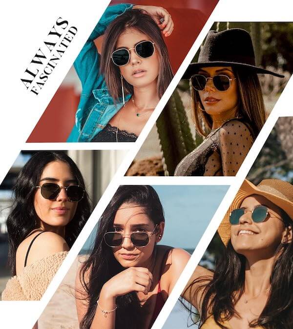 Metal Frame Hexagon Sunglasses S41-1-2-5