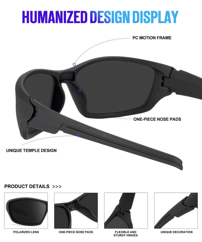 KALIYADI Polarized Sunglasses Men Sports Mens Sunglasses Women: Sun Glasses with UV400 Protection for Cycling Fishing Running WMKAS68-1-2-5