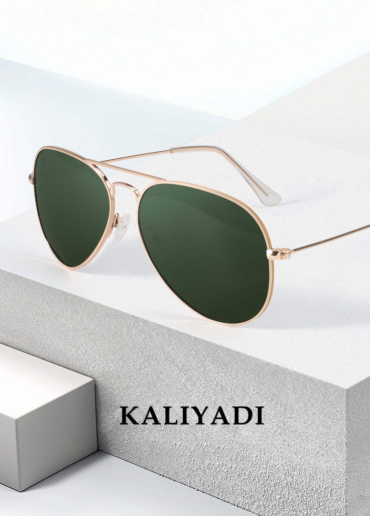KALIYADI Sunglasses for Men Women Aviator Sun Glasses Polarized Lens UV400 Blocking-Blackish green WMS24-2