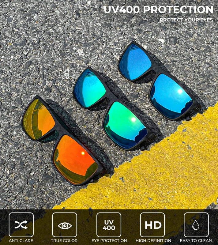 KALIYADI Polarized Sunglasses Men,Lightweight Mens Sunglasses Polarized UV Protection Driving Fishing Golf WMKAS45-3-5-6