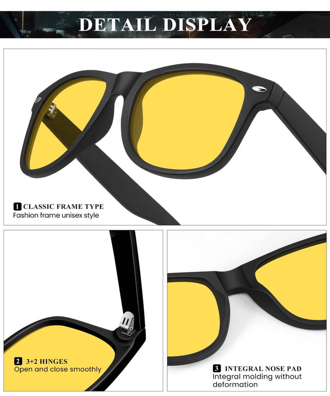 KALIYADI Night-Vision-Glasses for Men and Women Semi-Rimless Frame Anti Glare HD for Driving WMKAS22-15-S23-30