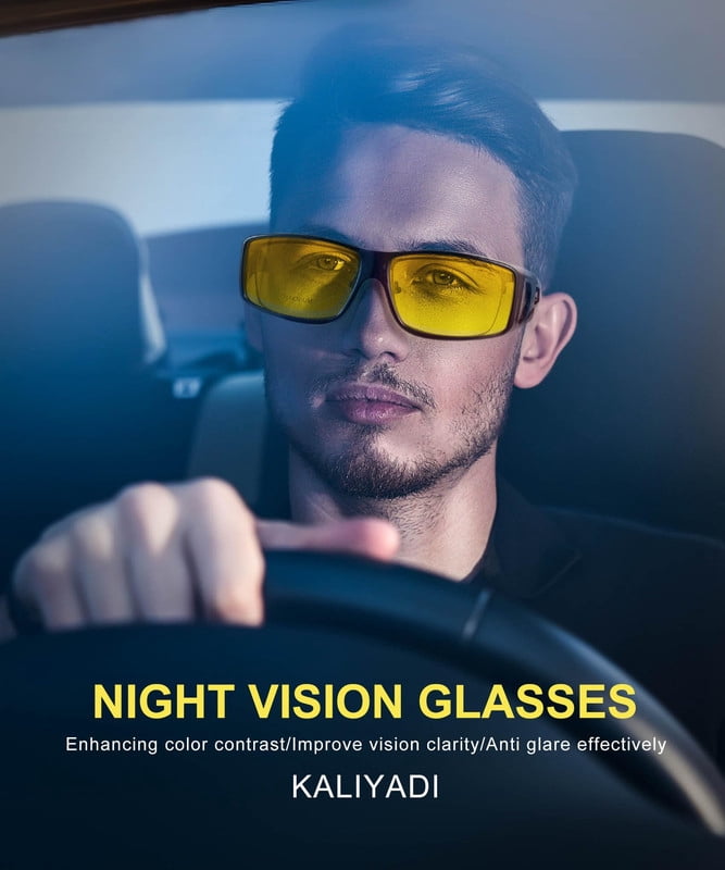 KALIYADI Night-Vision-Glasses Fit-Over-Glasses Wrap-Around Glasses:Night Vision Glasses Anti Glare HD for Driving 3PCS WMKAS105-13-13-13