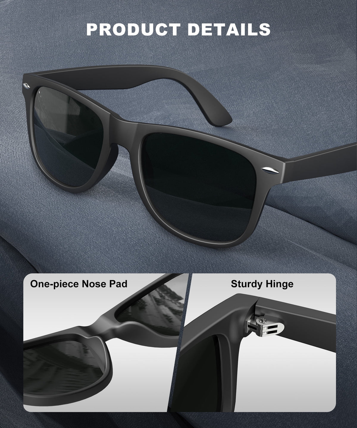KALIYADI Polarized Sunglasses for Women Men Square Sun Glasses Retro Style WMKAS22-1-S23-5