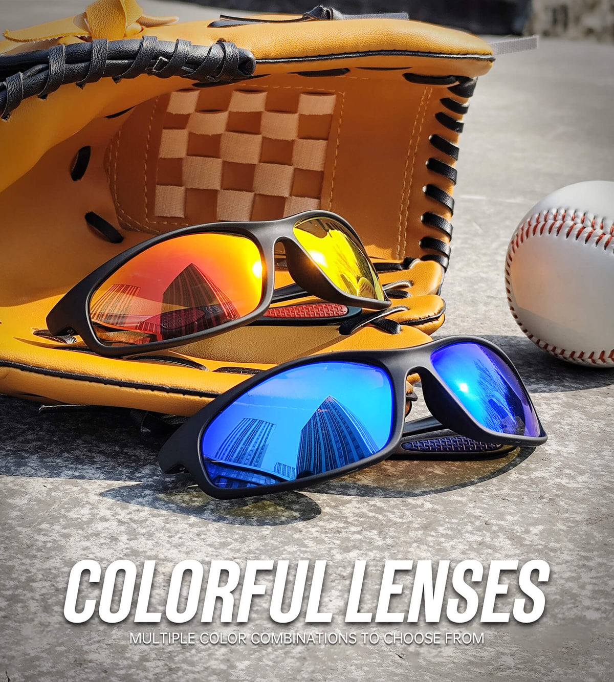 Mens Polarized Sunglasses for Running Cycling Fishing with UV Protection (S90-1-3-4)