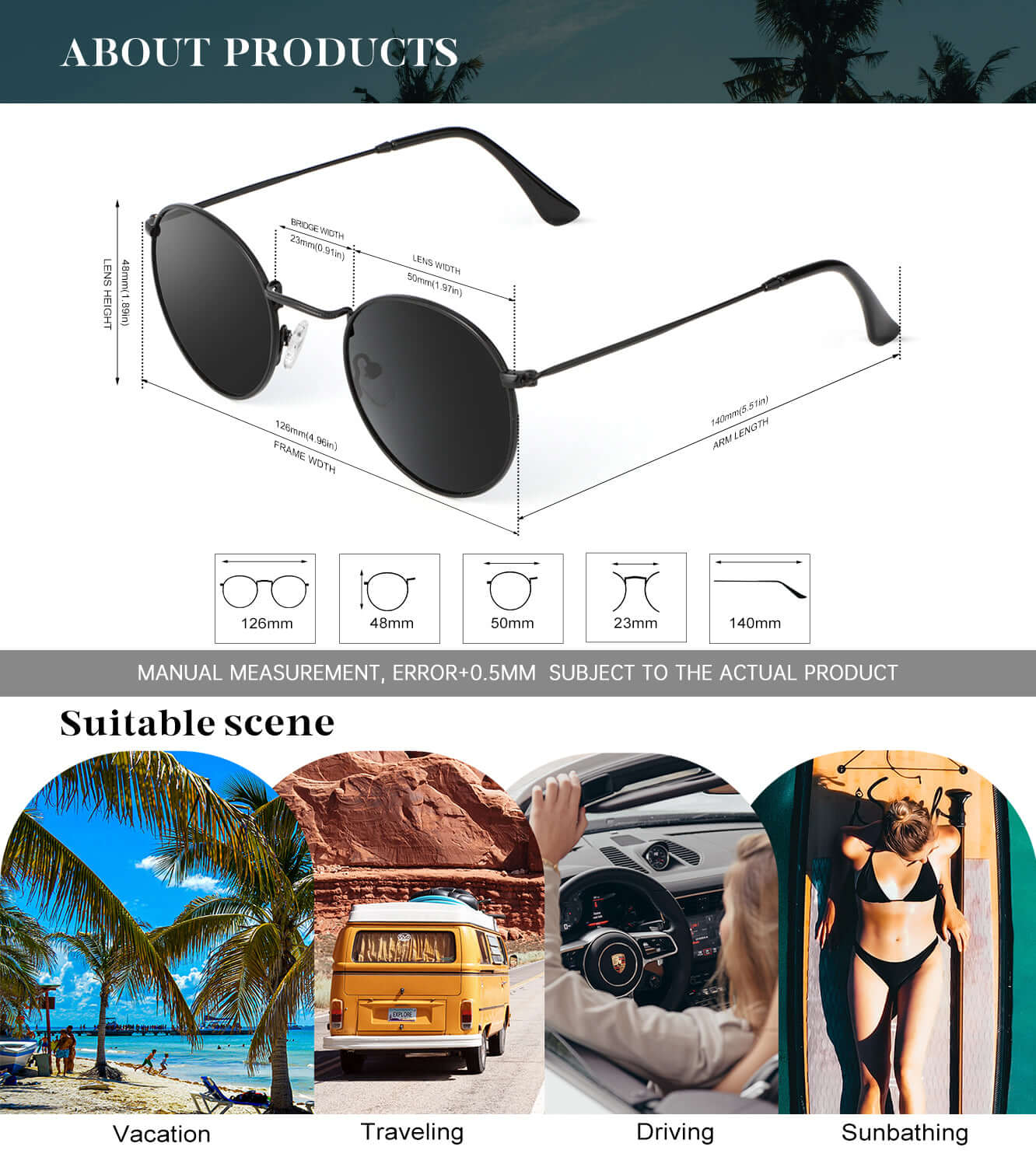 Round Polarized Sunglasses S40-1-5