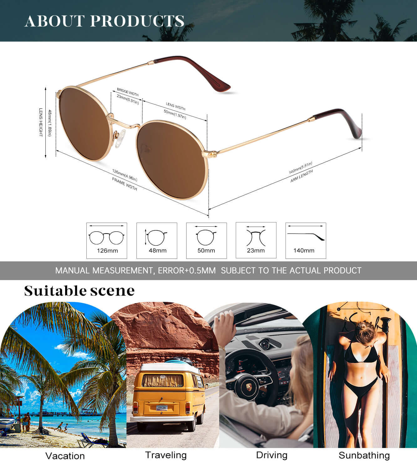 Round Polarized Sunglasses S40-2-5