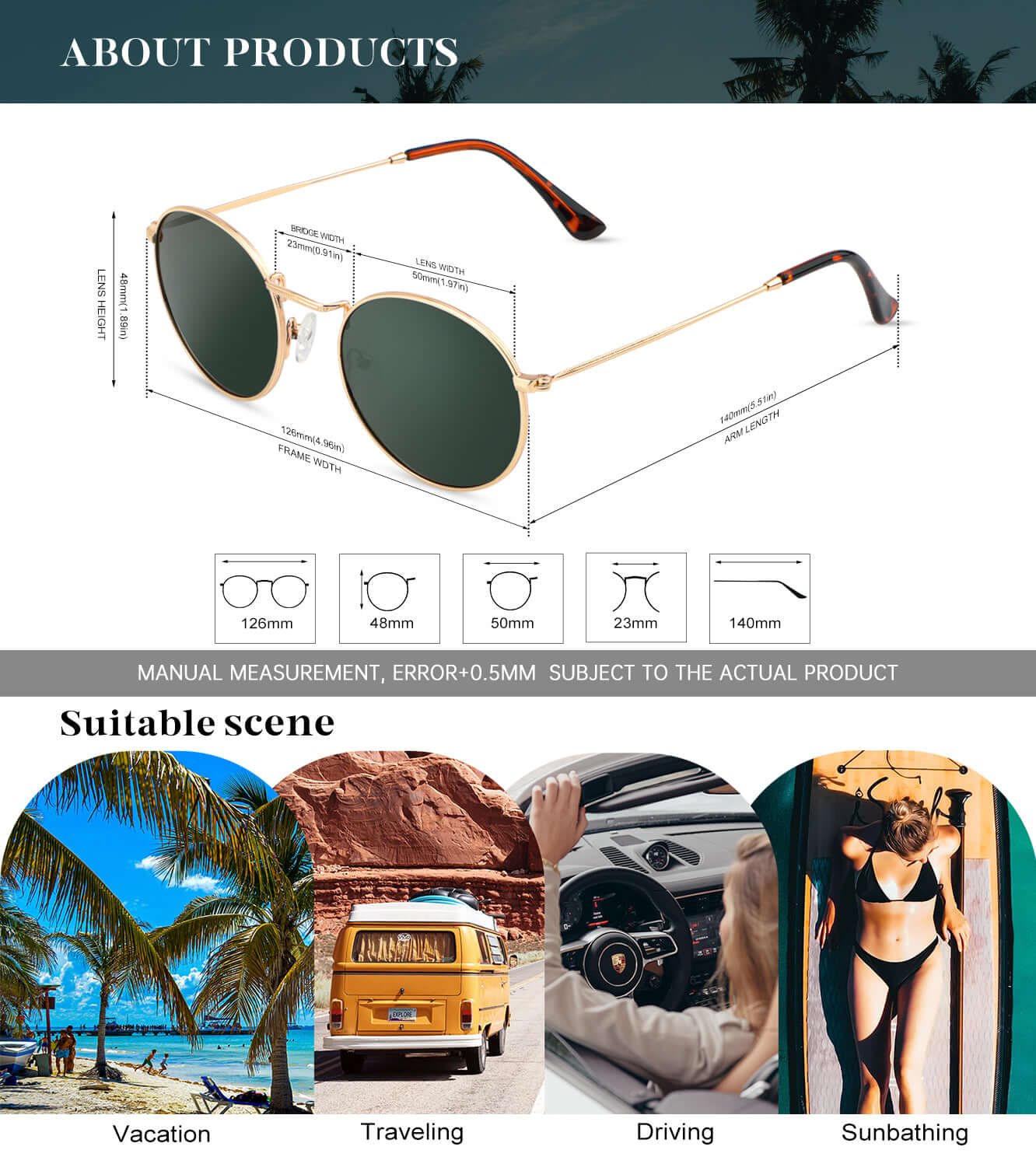 Round Polarized Sunglasses S40-4