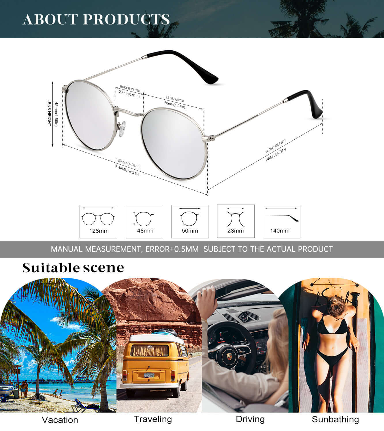 Round Polarized Sunglasses S40-8