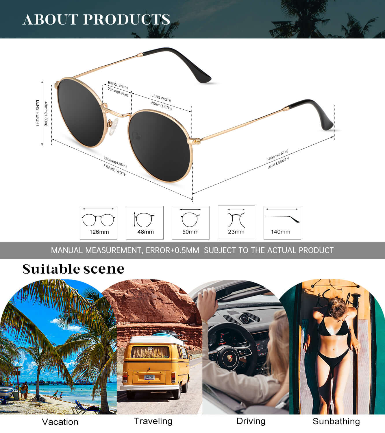 Round Polarized Sunglasses S40-2-3