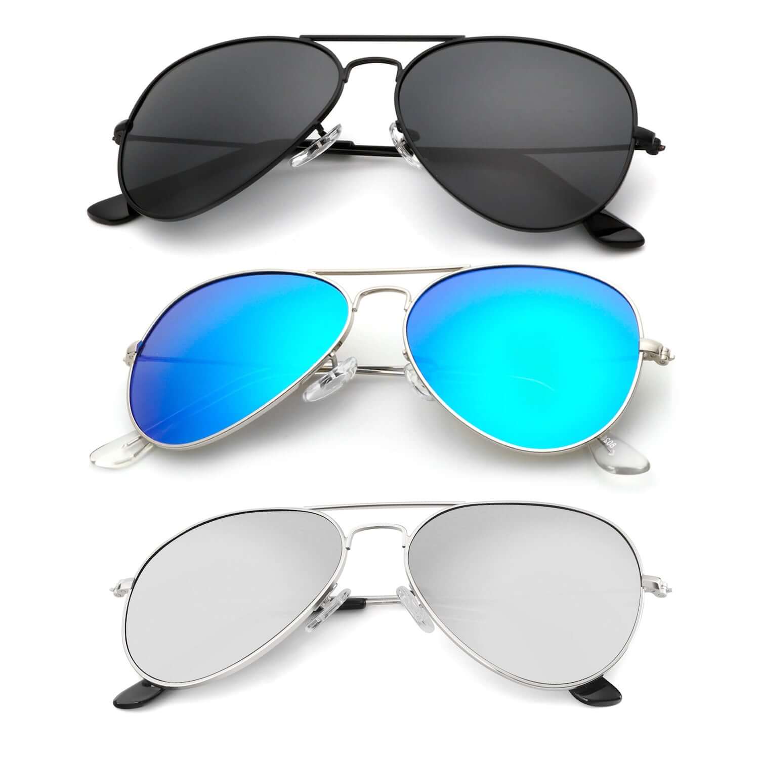 Three-pack of Classic Aviator Sunglasses S24-1-3-6