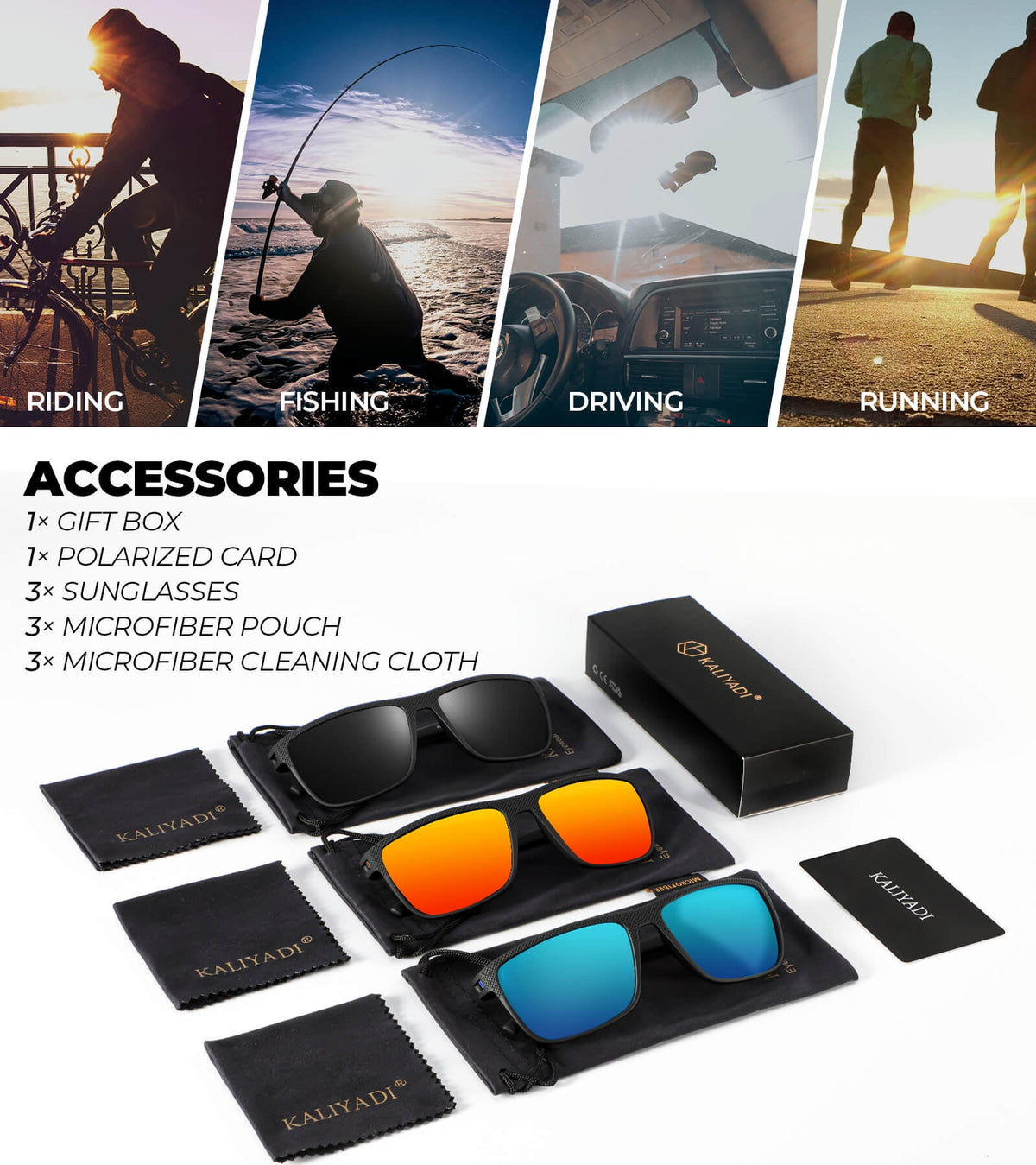 Polarized Sunglasses for Men Lightweight Sun Glasses with UV Protection Mens Sports Sunglasses for Golf Hiking Fishing Driving WMS45-1-4-6