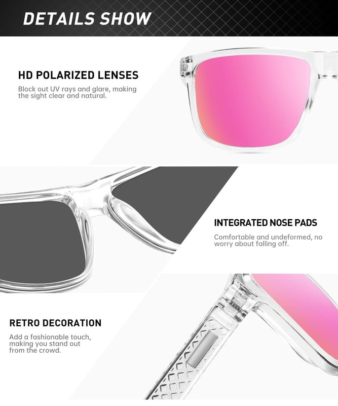 KALIYADI Polarized Sunglasses for Men and Women,Classic Square Sun Glasses with UV400 Protection for Driving Fishing Golf(3 Pack) WMKAS13-26-27-28