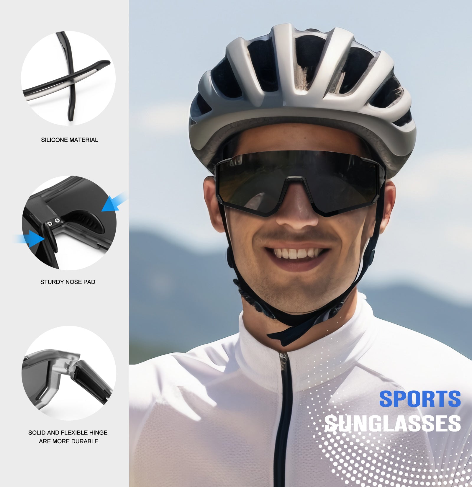 Sports Sunglassesfor Men Women Polarized Mens-Sunglasses UV Protection for Cycling Running S93