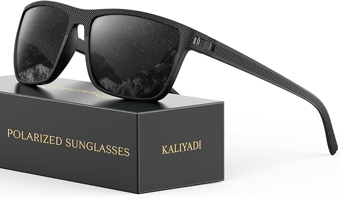 KALIYADI Polarized Sunglasses for Men, Lightweight Sun Glasses with UV Protection for Driving Fishing Golf  KAS45-1