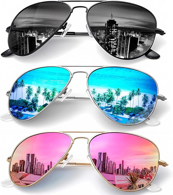KALIYADI Classic Aviator Sunglasses for Men Women Driving Sun glasses Polarized Lens UV Blocking S24-1L-3L-4L