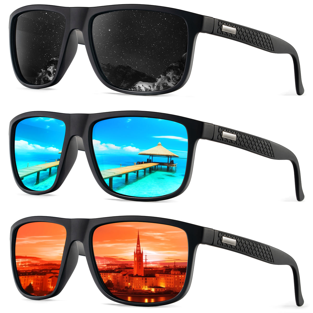 Polarized-Sunglasses Mens UV Protection Unisex Driving Fishing Golf S13-1-3-6